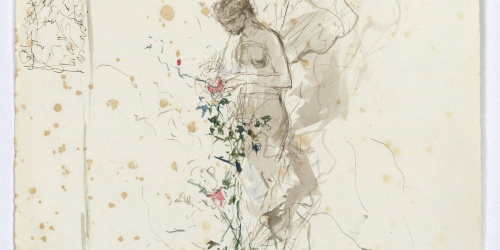 image for: Marià Fortuny - Estudi per a l&#039;aquarel·la «La papallona» - Cap a 1868