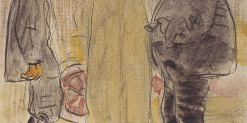 image for: Ramon Casas - Autoretrat vestit d&#039;automobilista, Albert Roqué i un altre personatge - Cap a 1890-1900