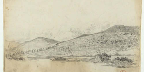 image for: Marià Fortuny - Paisatge marroquí amb figures desfilant - Cap a 1860