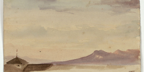 image for: Marià Fortuny - Paisatge (anvers) / Retrat masculí (revers) - Cap a 1856-1858