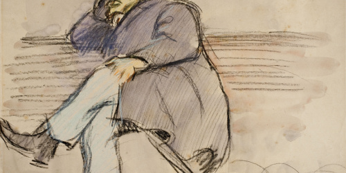 image for: Ricard Canals - Home assegut en un banc - Cap a 1896-1900