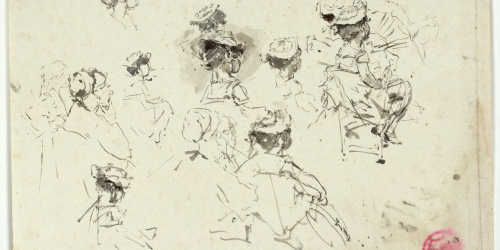 image for: Marià Fortuny - Estudi per al quadre «Platja de Portici» (anvers) / Estudi per al quadre «Platja de Portici» (revers) - Cap a 1874