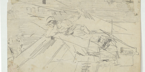 image for: Marià Fortuny - Esbós d&#039;home ajagut (anvers) / Martín Rico y yo (revers) - Cap a 1872-1874