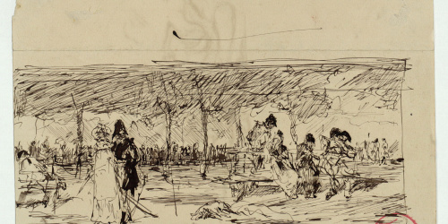 image for: Marià Fortuny - En el prado (anvers) / Disc amb motiu heràldic (revers) - Cap a 1867-1870