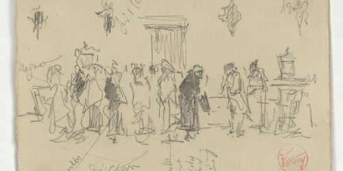 image for: Marià Fortuny - Esbós de figures en un interior - Cap a 1868-1870