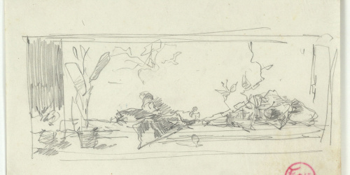 image for: Marià Fortuny - Estudi per al quadre «Els fills del pintor en un saló japonès» - Cap a 1874