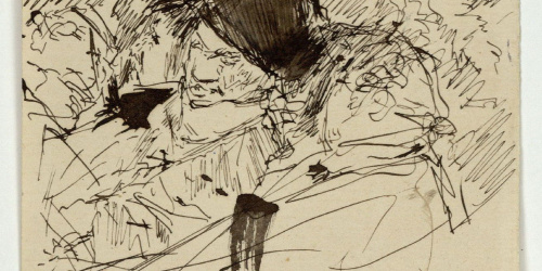 image for: Marià Fortuny - Estudi per al quadre «El jardí dels poetes» - Cap a 1871