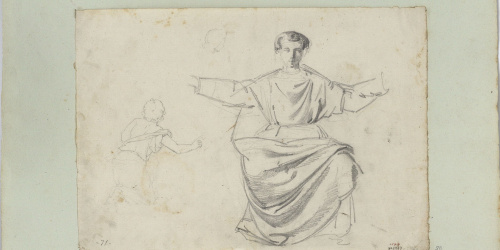 image for: Marià Fortuny - Esbós i estudi acadèmic de figures masculines - Cap a 1856-1858