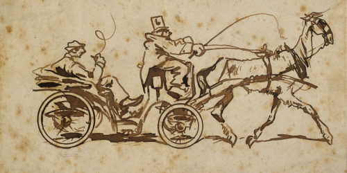image for: Ramon Casas - Tílburi amb passatger - Cap a 1889
