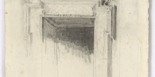 image for: Marià Fortuny - Llinda d&#039;una porta amb ornamentació clàssica - Cap a 1863-1866
