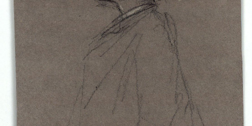 image for: Marià Fortuny - Retrat masculí (anvers) / Croquis de figura (revers) - Cap a 1863-1867