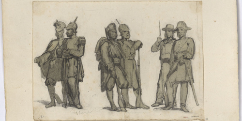 image for: Marià Fortuny - Soldats amb uniformes de diferents països - Cap a 1856-1858