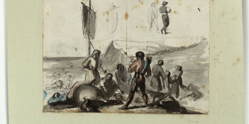 image for: Marià Fortuny - Estudi de composició - Cap a 1856-1858