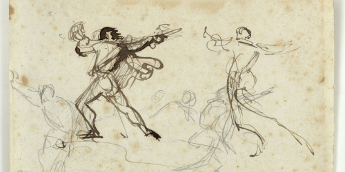image for: Marià Fortuny - Croquis de figures masculines - Cap a 1856-1858