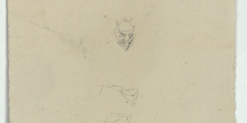 image for: Marià Fortuny - Apunt d&#039;un cap de marroquí i croquis inconcrets (anvers) / Marroquí (revers) - Cap a 1860-1862