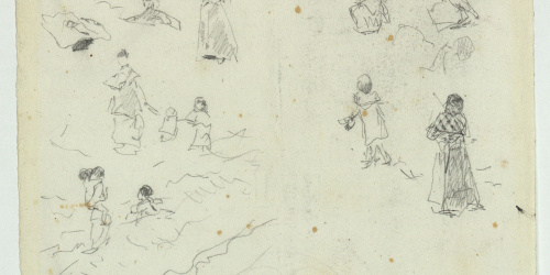 image for: Marià Fortuny - Dones i nens a la platja - Cap a 1874