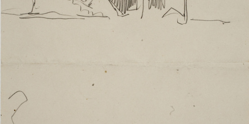 image for: Marià Fortuny - Esbós d'edificis en ruïnes vora el mar - Cap a 1874