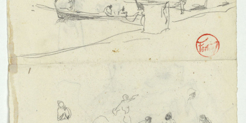image for: Marià Fortuny - Estudi per al quadre «Platja de Portici» (anvers) / Estudi per al quadre «Platja de Portici» (revers) - Cap a 1874