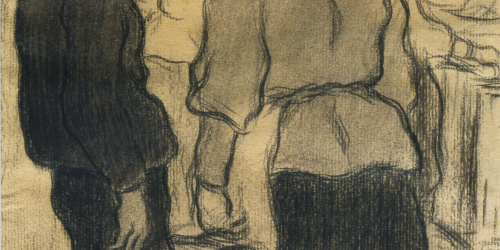 image for: Isidre Nonell - A les taules de carn de la Boqueria - 1894