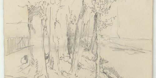 image for: Marià Fortuny - Estudi per al quadre «El jardí dels poetes» - Cap a 1871