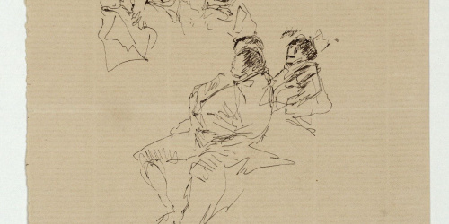 image for: Marià Fortuny - Estudi per al quadre «El jardí dels poetes» - Cap a 1871