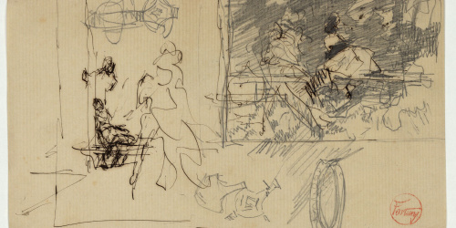 image for: Marià Fortuny - Estudi per al quadre «El jardí dels poetes» - Cap a 1871