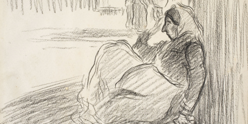 image for: Isidre Nonell - Dona asseguda al carrer - Cap a 1892-1894