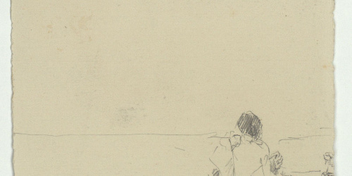 image for: Marià Fortuny - Croquis de figura asseguda - Cap a 1866-1872