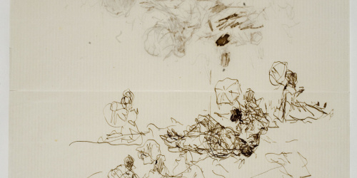image for: Marià Fortuny - Estudi per al quadre «Platja de Portici» (anvers) / Croquis inconcret (revers) - Cap a 1874