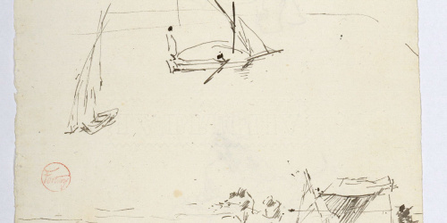 image for: Marià Fortuny - Estudi per al quadre «Platja de Portici» (anvers) / Estudi per al quadre «Platja de Portici» (revers) - Cap a 1874