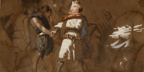 image for: Marià Fortuny - Pere I de Castella s&#039;acomiada dels seus servidors al sortir de Montiel - Cap a 1856-1858