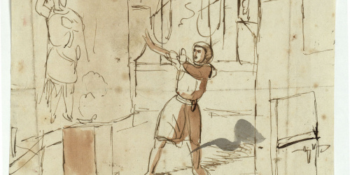 image for: Marià Fortuny - Estudi de composició - Cap a 1856-1858