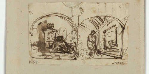 image for: Marià Fortuny - Estudi de composició - Cap a 1856-1858