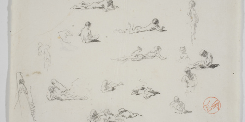 image for: Marià Fortuny - Estudi per al quadre «Platja de Portici» - Cap a 1874