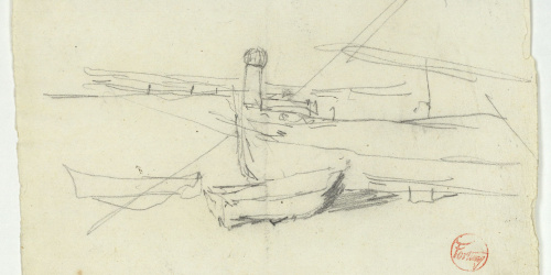 image for: Marià Fortuny - Barques a la platja - Cap a 1874