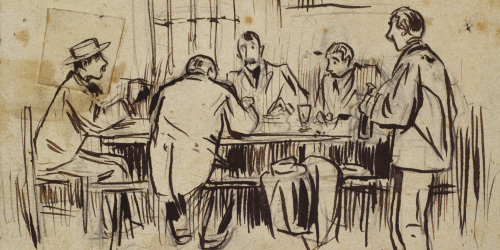 image for: Ramon Casas - Treballant a la cantina - 1893