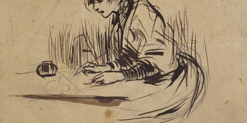 image for: Ramon Casas - Dona escrivint una carta - 1892