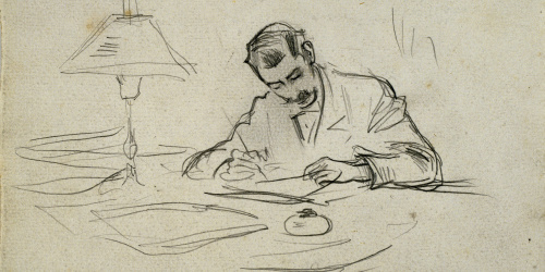 image for: Ramon Casas - Miquel Utrillo escrivint - Cap a 1898
