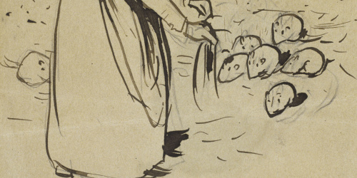 image for: Ramon Casas - Dona criant conills - 1892