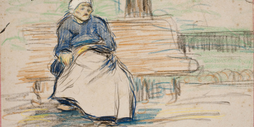 image for: Ricard Canals - Dona asseguda en un banc - Cap a 1896-1900