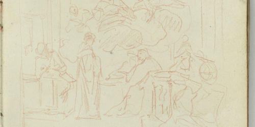 image for: Marià Fortuny - Escena de tema religiós (anvers) / Figura (revers) - Cap a 1863-1869
