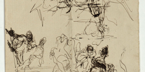 image for: Marià Fortuny - Estudi per al quadre «El jardí dels poetes» - Cap a 1871