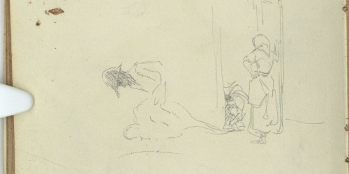 image for: Marià Fortuny - Figures (anvers) / Retrat masculí (revers) - Cap a 1866-1872