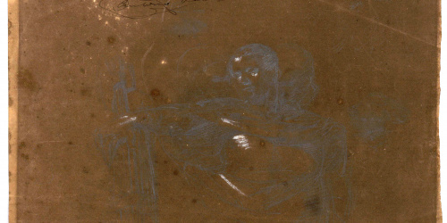 image for: Marià Fortuny - Soldat romà (anvers) / Nu masculí (revers) - Cap a 1856-1858