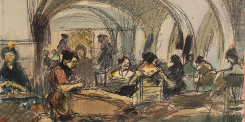 image for: Ricard Canals - Interior de la Reial Fàbrica de Tabacs de Sevilla - Cap a 1898-1899