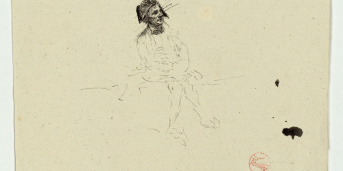 image for: Marià Fortuny - Esbós de figura amb bicorn - Cap a 1867-1872