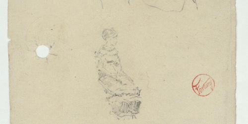 image for: Marià Fortuny - Cap de dona i figura femenina asseguda - Cap a 1867-1874
