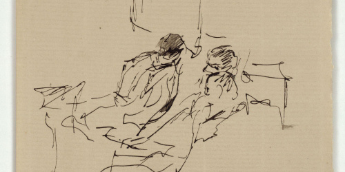 image for: Marià Fortuny - Croquis de figures assegudes - Cap a 1867-1870
