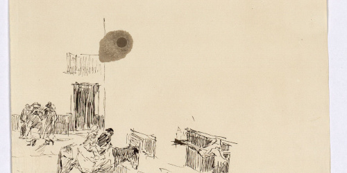 image for: Marià Fortuny - Esbós de carrer amb figures - Cap a 1867-1872