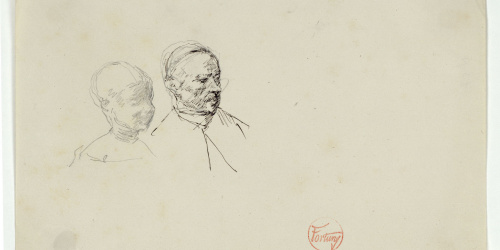 image for: Marià Fortuny - Bustos d&#039;un nen i un clergue - Cap a 1863-1866